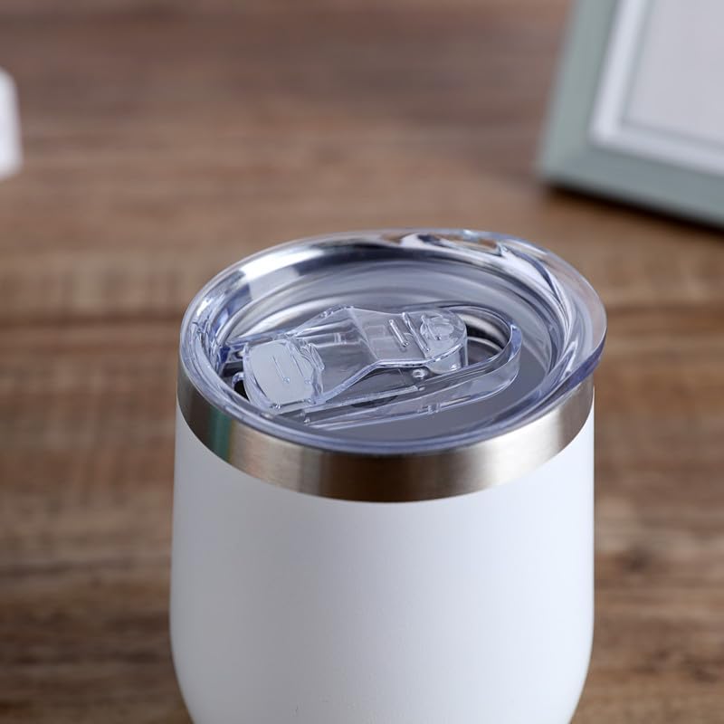 Gteller 12 oz Stainless Steel Wine Tumbler Stemless Glasses with Lid, Double Wall Insulated Travel Mug Perfect for Wine, Coffee, Drinks, Champagne, Cocktails (Green) - Image 5